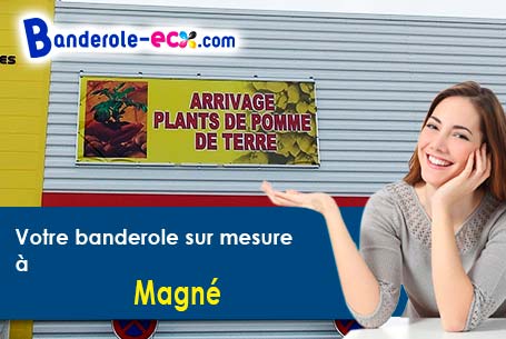 Création maquette inclus pour votre banderole personnalisée à Magné (Vienne/86160)