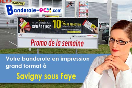 Création graphique offerte de votre banderole publicitaire à Savigny-sous-Faye (Vienne/86140)