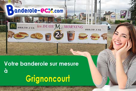 Création graphique inclus pour votre banderole personnalisée à Grignoncourt (Vosges/88410)