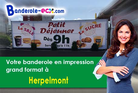 Création graphique inclus pour votre banderole personnalisée à Herpelmont (Vosges/88600)