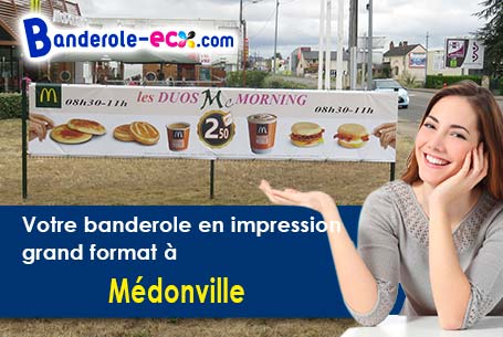 Création graphique gratuite de votre banderole publicitaire à Médonville (Vosges/88140)