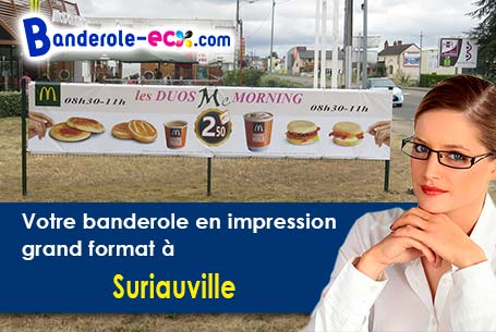 Création graphique inclus pour votre banderole publicitaire à Suriauville (Vosges/88140)