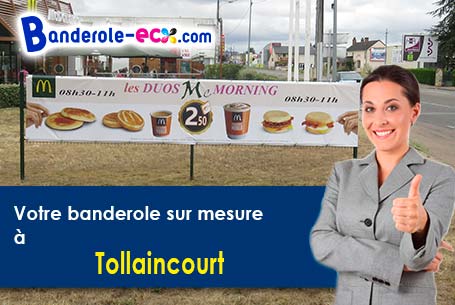 Création graphique inclus pour votre banderole publicitaire à Tollaincourt (Vosges/88320)