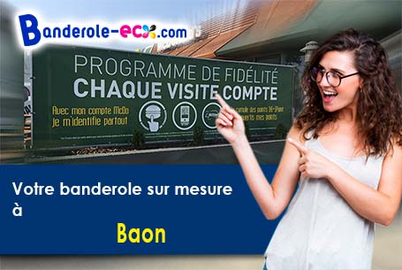 Création graphique inclus pour votre banderole publicitaire à Baon (Yonne/89430)