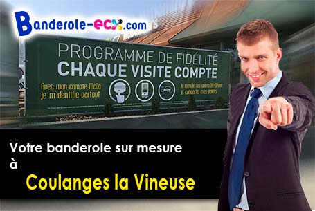 Création graphique inclus pour votre banderole publicitaire à Coulanges-la-Vineuse (Yonne/89580)