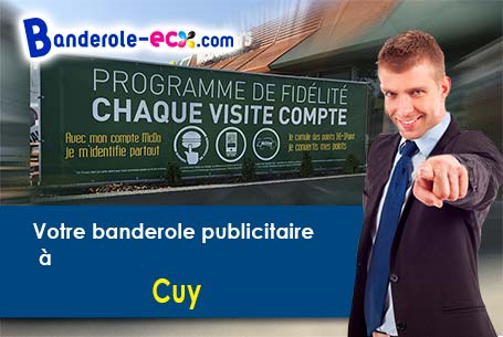 Création graphique gratuite de votre banderole publicitaire à Cuy (Yonne/89140)
