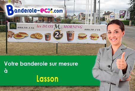 Création graphique inclus pour votre banderole personnalisée à Lasson (Yonne/89570)