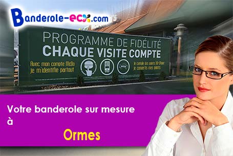 Création graphique gratuite de votre banderole publicitaire à Ormes (Yonne/89110)