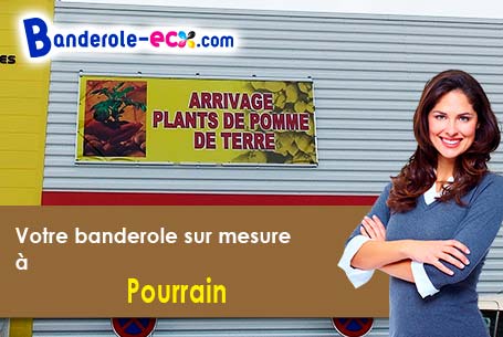 Création graphique gratuite de votre banderole personnalisée à Pourrain (Yonne/89240)