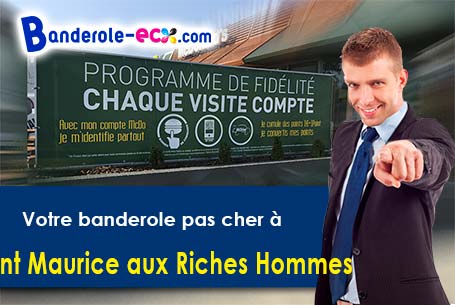 Création graphique inclus pour votre banderole personnalisée à Saint-Maurice-aux-Riches-Hommes (Yonn