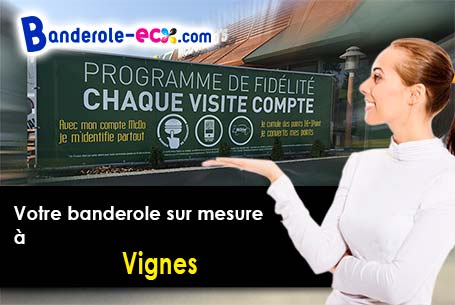 Création graphique gratuite de votre banderole publicitaire à Vignes (Yonne/89420)