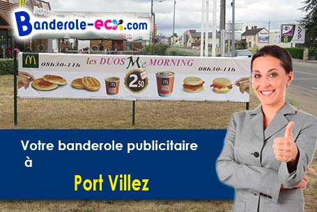 Création maquette offerte de votre banderole personnalisée à Port-Villez (Yvelines/78270)