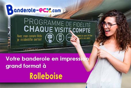 Création maquette inclus pour votre banderole personnalisée à Rolleboise (Yvelines/78270)