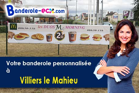 Création maquette offerte de votre banderole personnalisée à Villiers-le-Mahieu (Yvelines/78770)